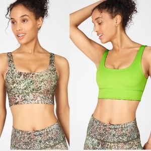 Fabletics Harlyn Reversible Sports Bra Earthen Lime Green Citrus XS